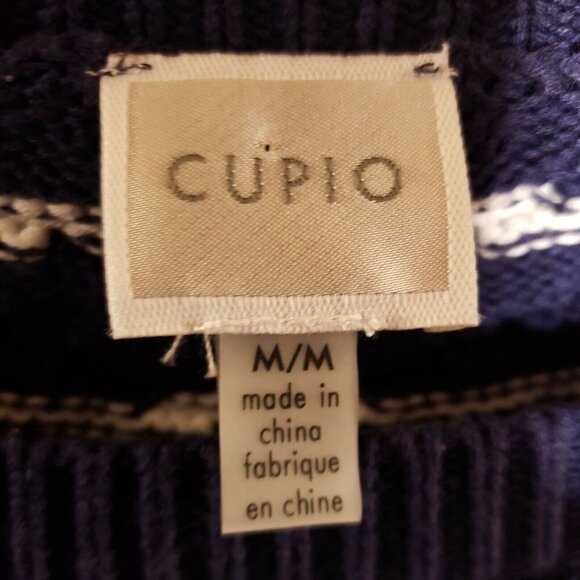 Cupio Womens Nautical Navy White Striped Crew Neck Sweater Medium - Picture 4 of 5